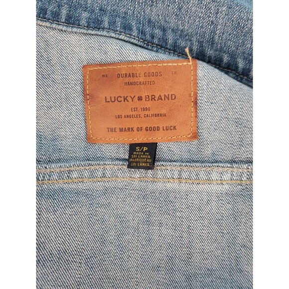 Lucky Brand Denim Jacket Sm Light Wash Tomboy Trucker  Flap Pockets Classic - Picture 9 of 16